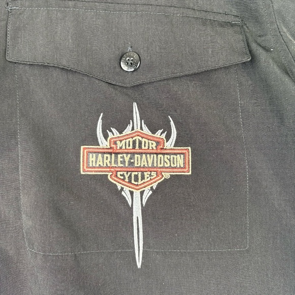 2008 Harley-Davidson Black Button-Up Shirt with Graphic on the Back Mens 3XL - Picture 3 of 10